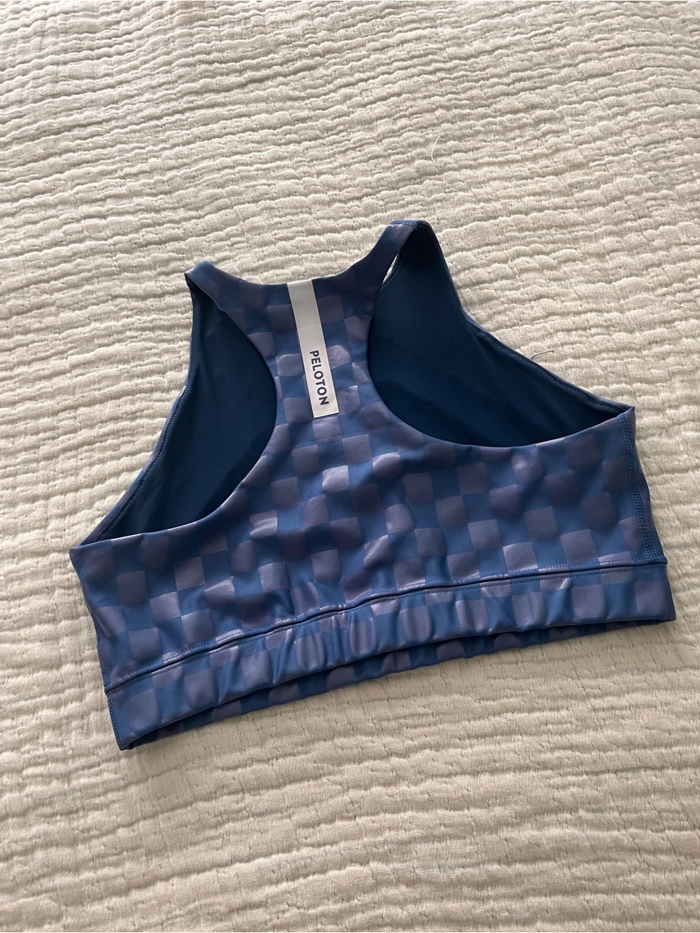 Peloton Blue Checkerprint Activewear sport bra - Picture 6 of 7